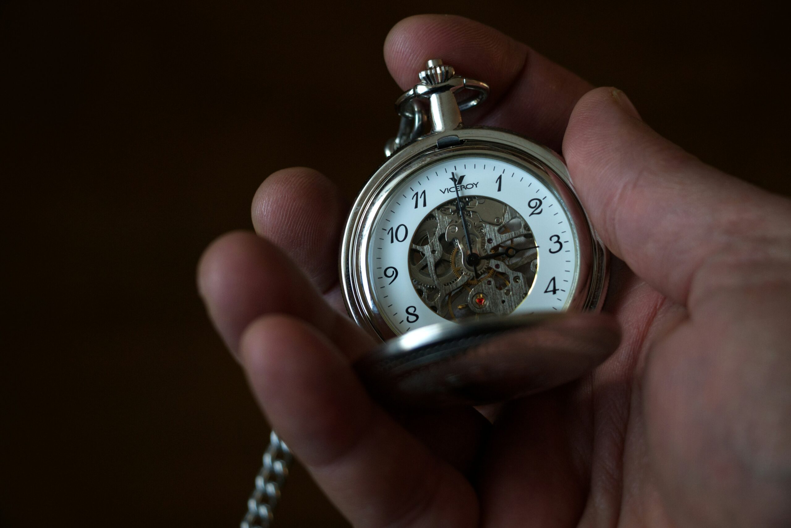 A person holding a pocket watch